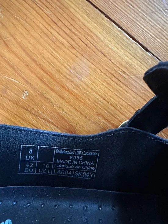 Dr. Martens Black Floral Mary Jane Double Buckle Shoes - Picture 4 of 8